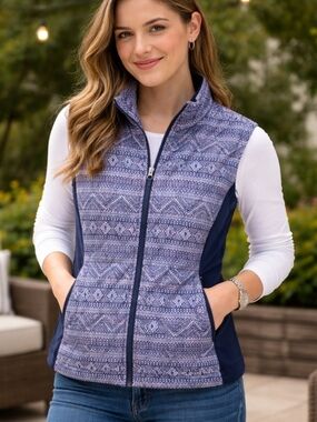 Marmot Kitzbuhel Patterned Quilted Sleeveless Vest Eomens Size Medium